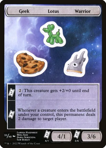 Geek Lotus Warrior, Magic card SUNF 32 — Unfinity Sticker Sheets set