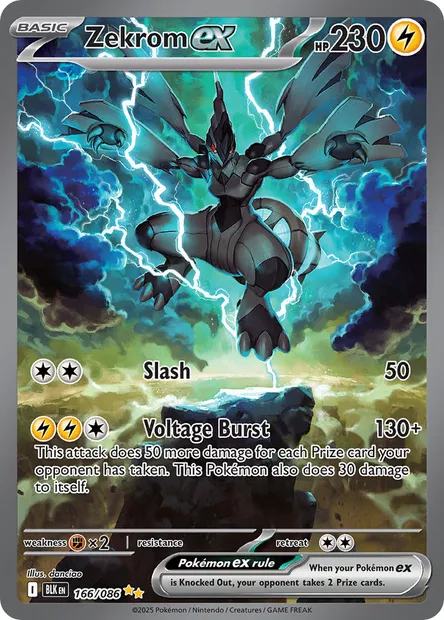 Zekrom ex, Pokémon card BLK 166 — Black Bolt set
