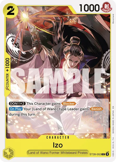 Izo, One Piece card ST28-002 — GREEN/YELLOW Yamato set