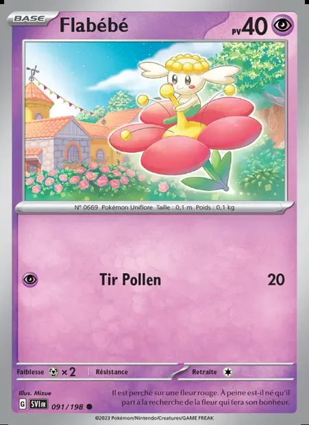 Flabébé, carte Pokémon SVI 091 — extension Écarlate et Violet