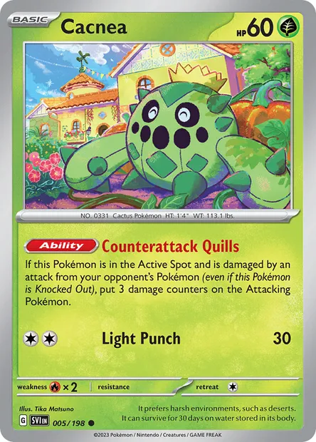 Cacnea, Pokémon card SVI 005 — Scarlet & Violet set