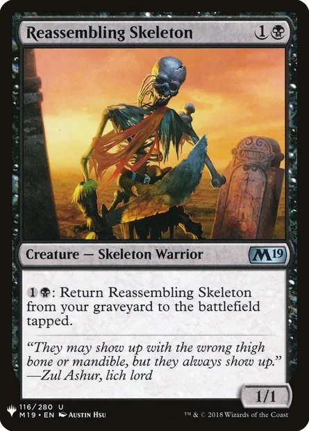 Reassembling Skeleton, Magic card PLST M19-116 — The List set