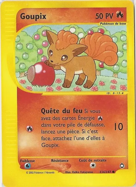 Goupix, carte Pokémon AQ 116 — extension Aquapolis