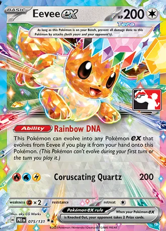 Eevee ex, Pokémon card PPS 075-4 — Play! Pokémon Prize Pack Series set