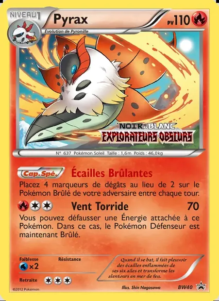 Pyrax, carte Pokémon BW 40 — extension Promo BW