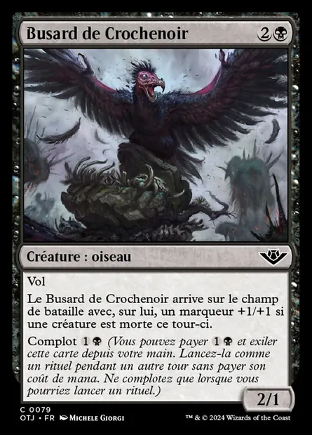 Busard de Crochenoir, carte Magic OTJ 79 — extension Outlaws of Thunder Junction