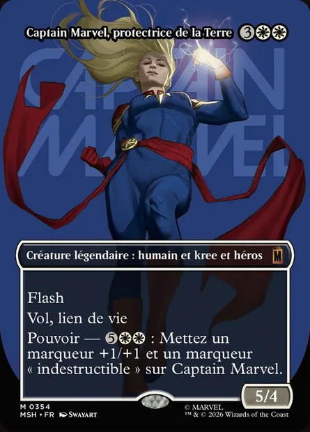 Captain Marvel, protectrice de la Terre, carte Magic MSH 354 — extension Marvel Super Heroes