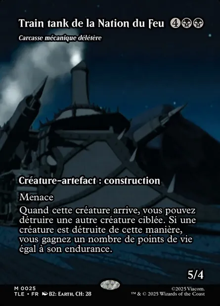 Carcasse mécanique délétère, carte Magic TLE 25 — extension Avatar: The Last Airbender Eternal