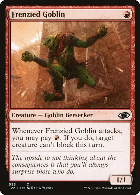 Frenzied Goblin, Magic card J22 536 — Jumpstart 2022 set