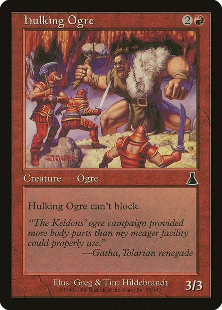 Ogre Lourdaud, carte Magic UDS 87 — extension Destinée d'Urza