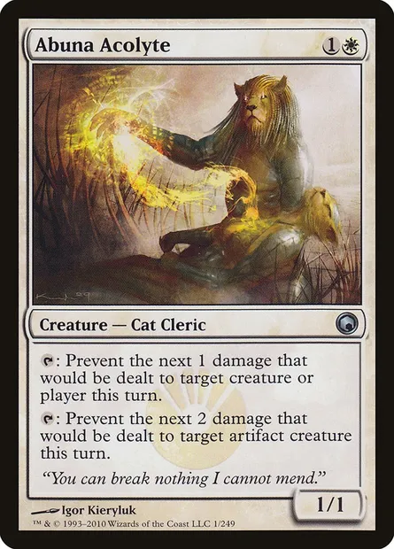Abuna Acolyte, Magic card SOM 1 — Scars of Mirrodin set