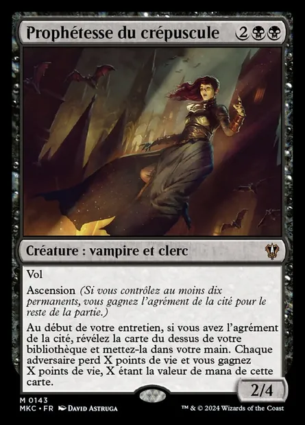 Prophétesse du crépuscule, carte Magic MKC 143 — extension Murders at Karlov Manor Commander