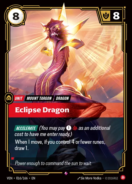 Eclipse Dragon, carte Riftbound VEN 016 — extension Vendetta