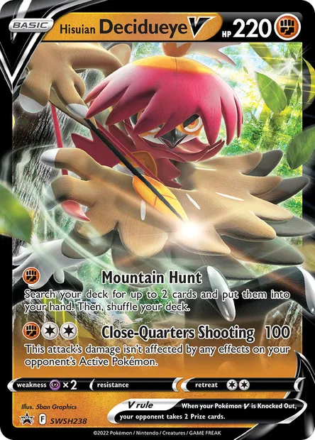 Hisuian Decidueye V, Pokémon card SWSH 238 — SWSH Black Star Promos set