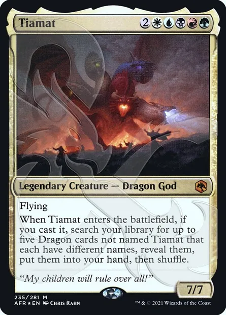 Tiamat, carte Magic PAFR 235a — extension Adventures in the Forgotten Realms Promos