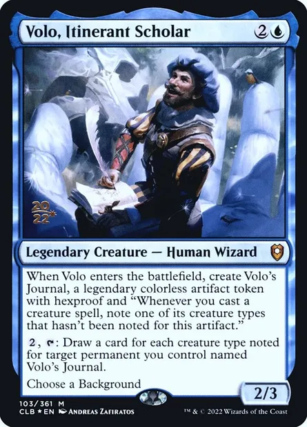 Volo, Itinerant Scholar, Magic card PCLB 103s — Battle for Baldur's Gate Promos set