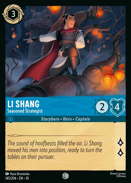 Li Shang - Seasoned Strategist, Disney Lorcana card CH10-145 — Whispers in the Well set