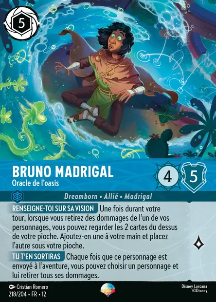 Bruno Madrigal - Oracle de l'oasis, carte Disney Lorcana CH12-218 — extension Contrées Inconnues