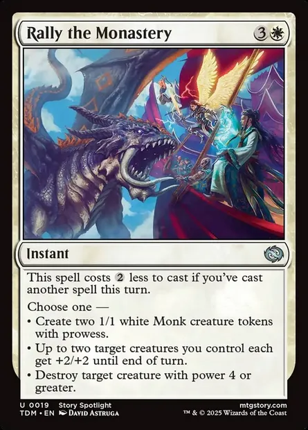 Rally the Monastery, Magic card TDM 19 — Tarkir: Dragonstorm set