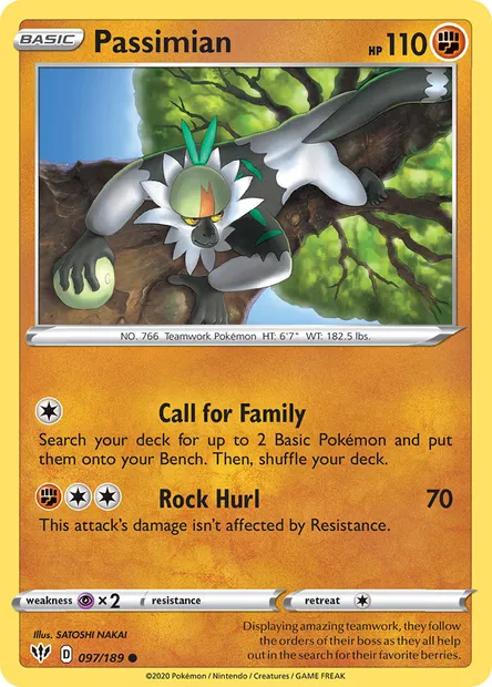 Passimian, Pokémon card DAA 97 — Darkness Ablaze set