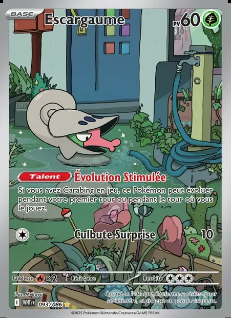 Escargaume, carte Pokémon WHT 093 — extension Flamme Blanche