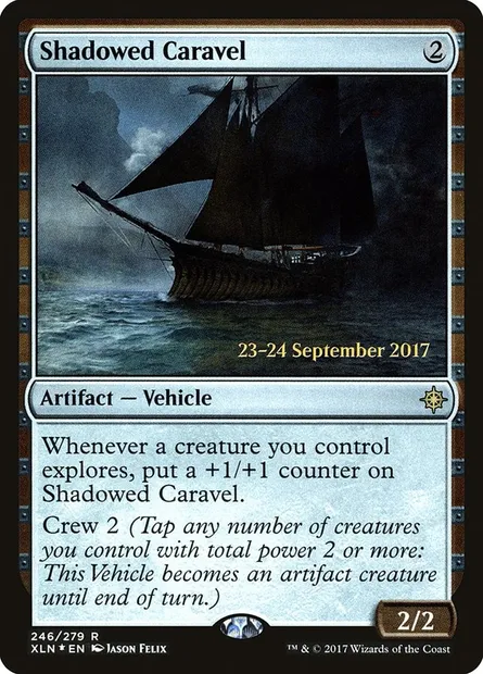 Caravelle enténébrée, carte Magic PXLN 246s — extension Ixalan Promos