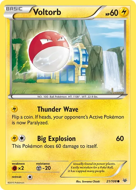 Voltorb, Pokémon card ROS 21 — Roaring Skies set