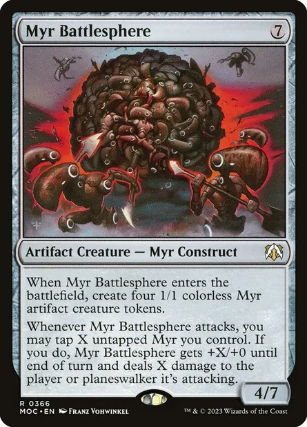 Myr Battlesphere, Magic card MOC 366 — March of the Machine Commander set