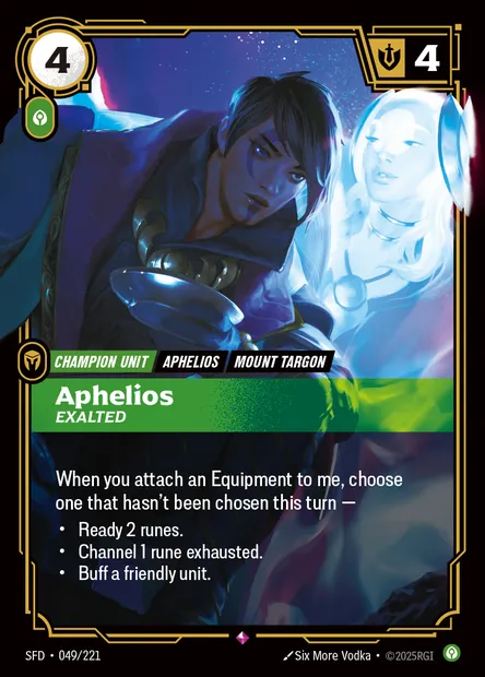 Aphelios, Riftbound card SFD 049 — Spiritforged set