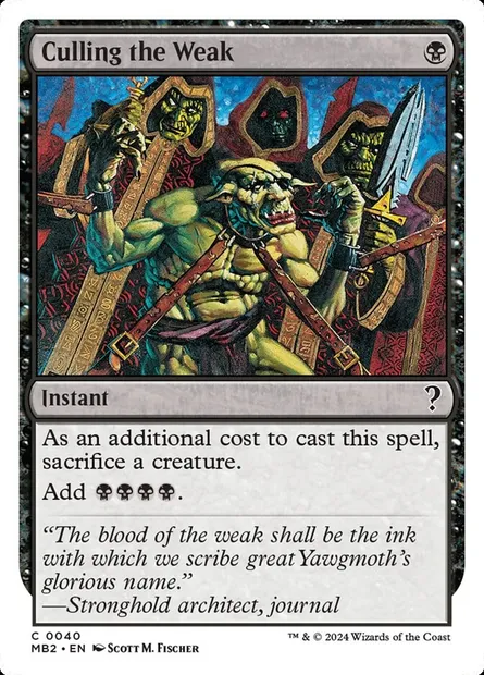 Culling the Weak, Magic card MB2 40 — Mystery Booster 2 set