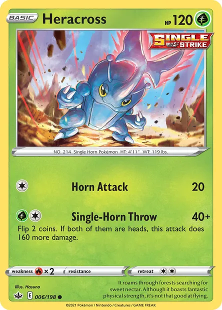 Heracross, Pokémon card CRE 6 — Chilling Reign set