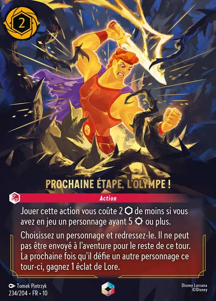 Prochaine étape, l'Olympe !, carte Disney Lorcana CH10-234 — extension Lueurs dans les Profondeurs