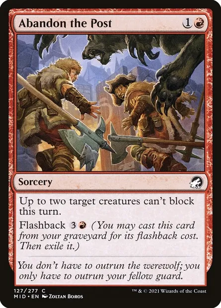 Abandon the Post, Magic card MID 127 — Innistrad: Midnight Hunt set