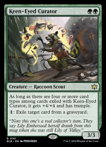 Keen-Eyed Curator, Magic card BLB 181 — Bloomburrow set