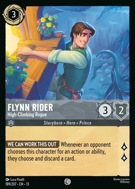 Flynn Rider - High-Climbing Rogue, Disney Lorcana card CH13-189 — Attack of the Vine! set
