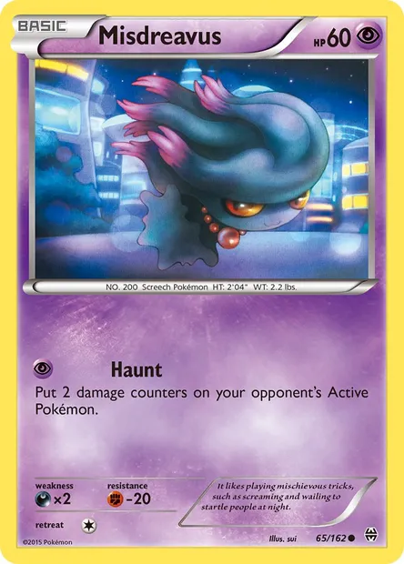 Misdreavus, Pokémon card BKT 65 — BREAKthrough set