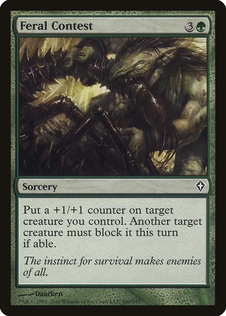 Feral Contest, Magic card WWK 100 — Worldwake set