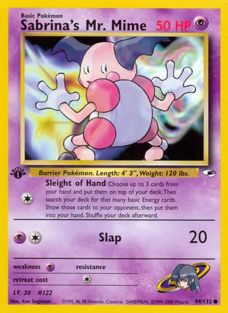 Sabrina's Mr. Mime, Pokémon card GH 94 — Gym Heroes set