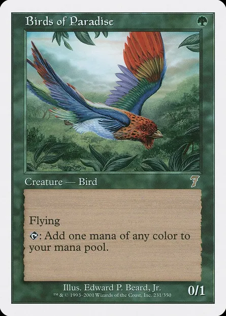 Oiseaux de paradis, carte Magic 7ED 231 — extension Septième Edition