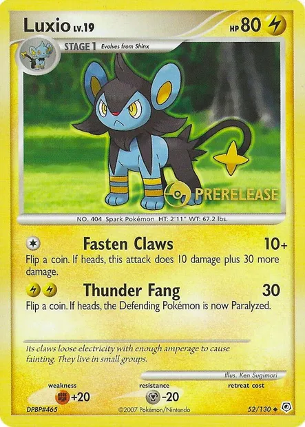 Luxio Lv.19, Pokémon card PRE 052 — Prerelease Promos set