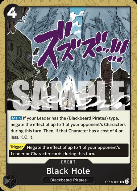 Black Hole, One Piece card OP09-098 — EMPERORS IN THE NEW WORLD set