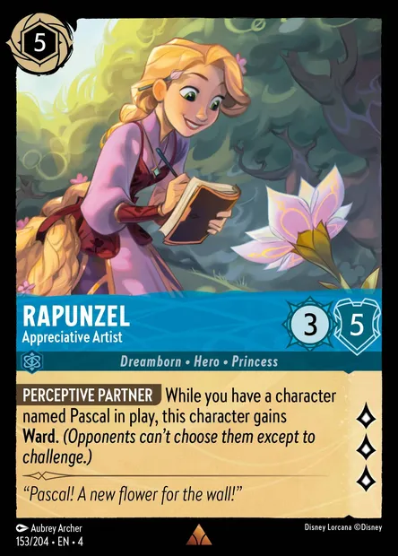 Rapunzel - Appreciative Artist, Disney Lorcana card CH4-153 — Ursula's Return set