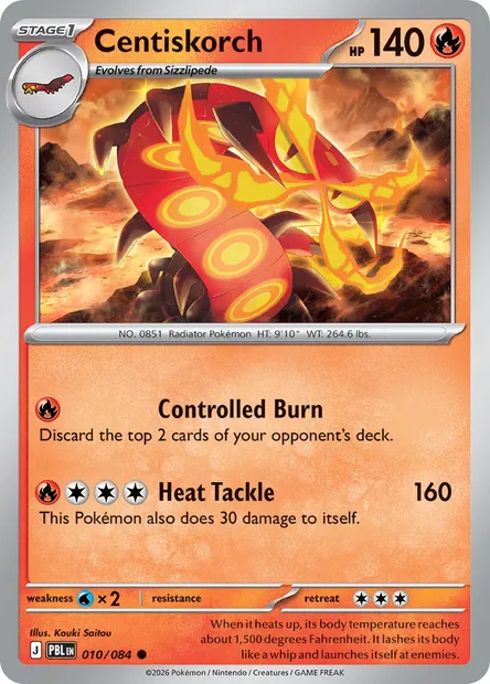 Centiskorch, Pokémon card PBL 010 — Pitch Black set
