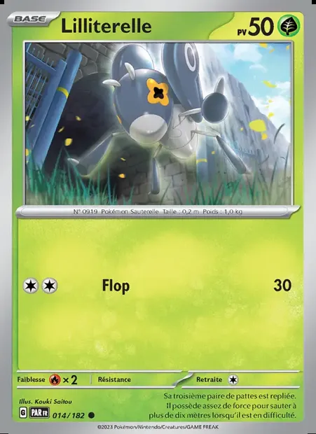 Lilliterelle, carte Pokémon PAR 014 — extension Faille Paradoxe