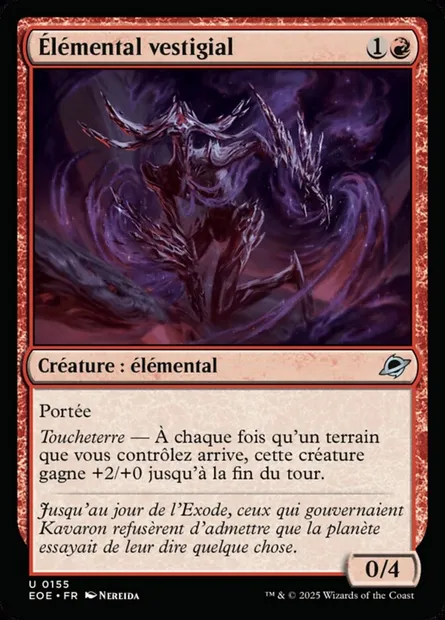 Élémental vestigial, carte Magic EOE 155 — extension Edge of Eternities