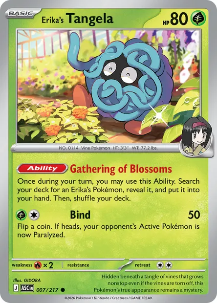 Erika's Tangela, Pokémon card ASC 007 — Ascended Heroes set