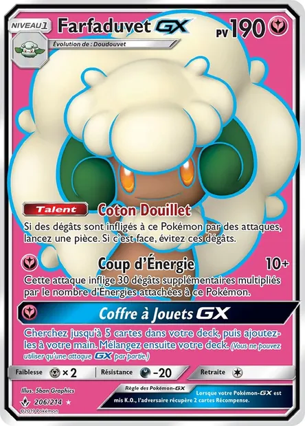 Farfaduvet GX, carte Pokémon UNB 206 — extension Alliance Infaillible