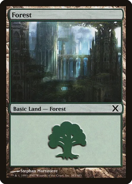 Forest, Magic card 10E 383 — Tenth Edition set