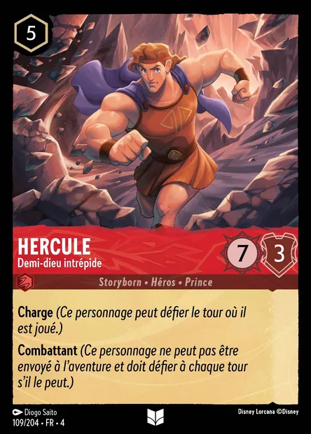 Hercule - Demi-dieu intrépide, carte Disney Lorcana CH4-109 — extension Le Retour d'Ursula