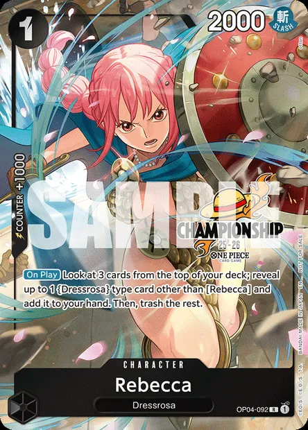 Rebecca, One Piece card OP04-092 — KINGDOMS OF INTRIGUE set